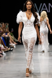 Beaded Short Sleeve Gown