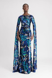 Patterned Sequins Slim-Cut Gown
