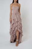 Ruffled Chiffon Gown