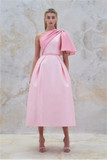 Asymmetrical Box Pleat Dress