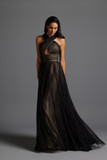 Criss-Cross Cut Out Pleated Gown