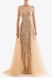 Beaded Gown with Overskirt
