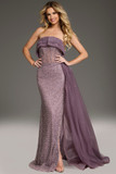 Strapless Gown with Chiffon Drape