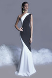 One Shoulder Crepe  Gown