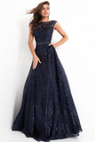 Sequin Embellished A-Line Gown