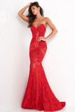 Fitted Strapless Lace Gown