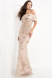 Off Shoulder Beaded Gown
