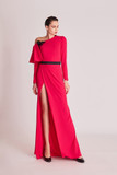 Long Sleeve Asymmetrical Slit Gown