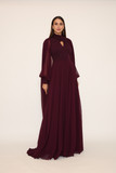 Long Sleeve Chiffon Cape  Gown