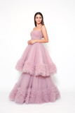 Sleeveless Tiered Tulle Gown