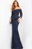 Lace Off the Shoulder Evening Gown