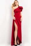 One Shoulder High-Low Crepe Gown
