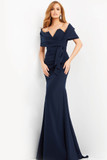 Strapless Crepe Gown with Wrap
