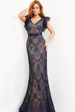 Lace V Neck Gown