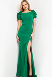 Short Sleeve  Crepe Gown