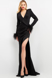 Long Sleeve High-Slit Gown