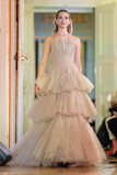 Embellished Tiered Strapless Gown