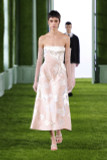 Strapless Crepe A-Line Midi Dress