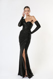 Black Sequin Gown