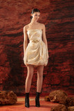 Gold Strapless Cocktail Dress