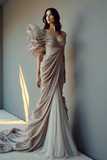 Ruffled Off the Shoulder Gown