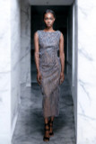 Feathered Tea-Length Gown