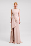 Stone-Embellished Collar Gown