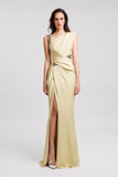 Embellished Asymmetrical Neckline Gown