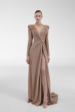 Glitter Jersey Sleeved Gown