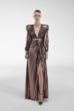 Metallic Sleeved Jersey Gown