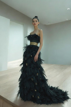 Fully Feathered Strapless Gown Fully Feathered Strapless Gown