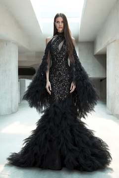 Draping Feather Gown Draping Feather Gown