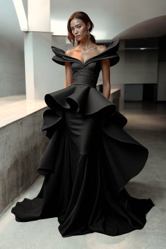 Tiered Ruffle Off-Shoulder Gown Tiered Ruffle Off-Shoulder Gown