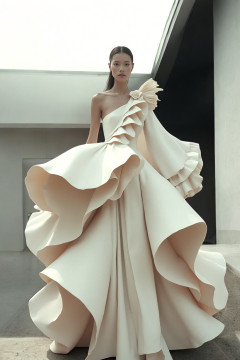 Oversized Soft Ruffle Gown