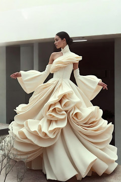 Asymmetrical Cake Gown