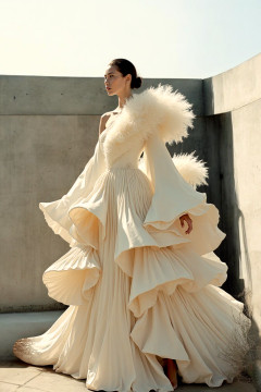 Ruffled Pleated Gown Ruffled Pleated Gown