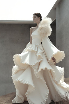 Ruffle Trim Gown