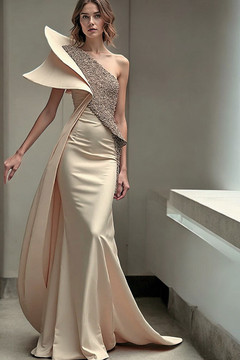 Sculpted-Shoulder Gown Sculpted-Shoulder Gown