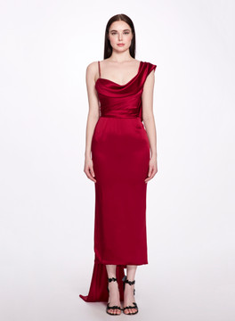 Satin Fitted Midi Dress Satin Fitted Midi Dress