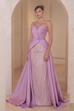 Strapless Gown with Pleated Bodice Strapless Gown with Pleated Bodice