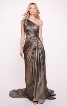 Sleeveless Crystal Embellished Gown