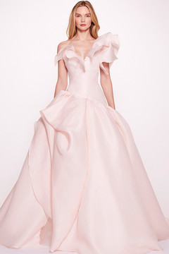 One-Shoulder  Ruffled Gown