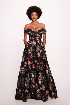 Off-Shoulder A-line Gown