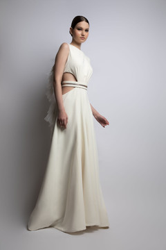 Sleeveless Cascading Back Gown Sleeveless Cascading Back Gown