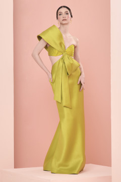 One Shoulder Silk Gazar Gown One Shoulder Silk Gazar Gown