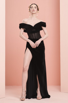 Velvet Gown with Slit Velvet Gown with Slit