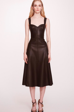 Sleeveless Faux Leather Midi Dress Sleeveless Faux Leather Midi Dress