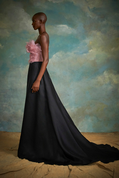 Strapless Silk Petal Evening Gown Strapless Silk Petal Evening Gown