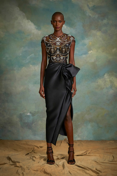 Embroidered Metallic Thread Midi Dress Embroidered Metallic Thread Midi Dress