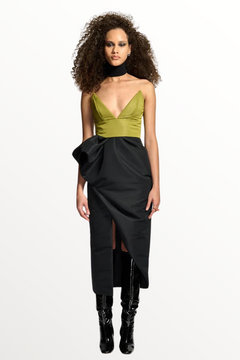 Color- Block Faille Dress